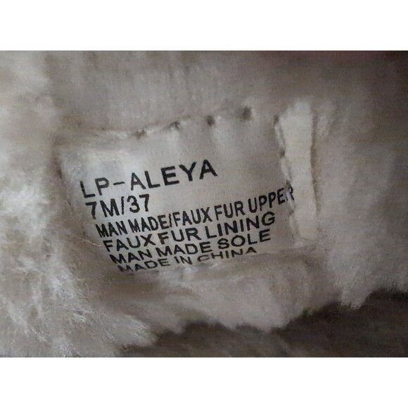 Lucky Brand‎ Moccasin Slippers Womens 7 Gold Slip On Faux Fur Lined Aleya - Picture 8 of 9